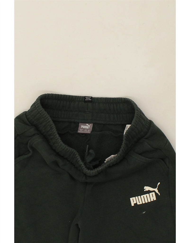 PUMA Boys Graphic Tracksuit Trousers Joggers 11-12 Years Green Cotton | Vintage Puma | Thrift | Second-Hand Puma | Used Clothing | Messina Hembry 