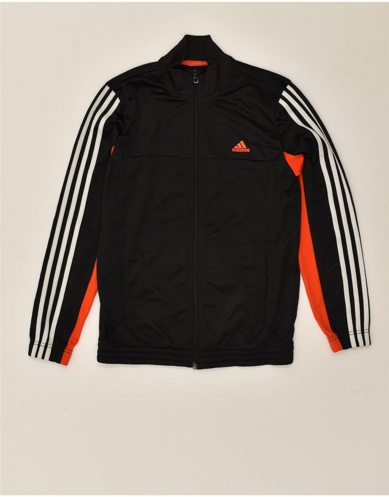 ADIDAS Boys Tracksuit Top Jacket 13-14 Years Black Colourblock Polyester | Vintage Adidas | Thrift | Second-Hand Adidas | Used Clothing | Messina Hembry 