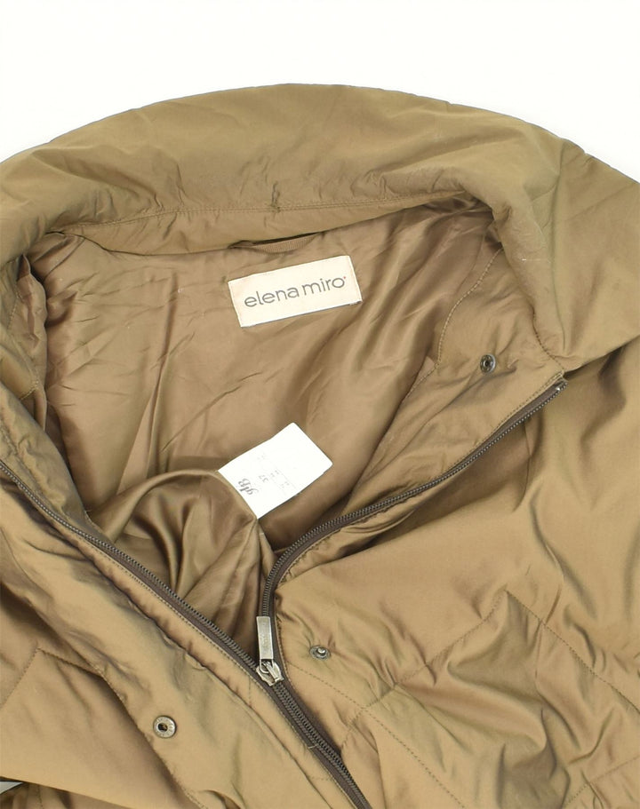 ELENA MIRO Womens Padded Coat US 12 Large Brown Polyester | Vintage ELENA MIRO | Thrift | Second-Hand ELENA MIRO | Used Clothing | Messina Hembry 