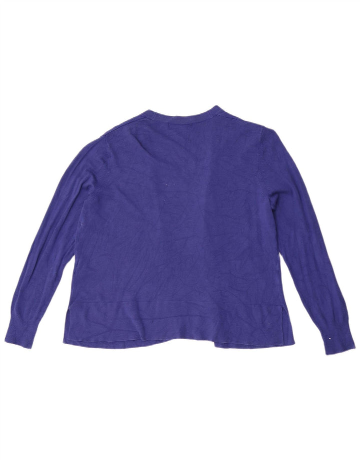 Marks & Spencer Womens Open Cardigan Sweater UK 14 Large Purple Viscose