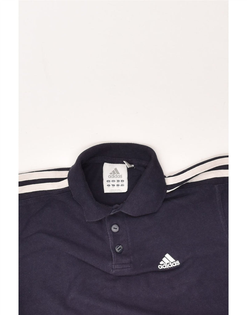 ADIDAS Boys Polo Shirt 10-11 Years Navy Blue Cotton | Vintage Adidas | Thrift | Second-Hand Adidas | Used Clothing | Messina Hembry 