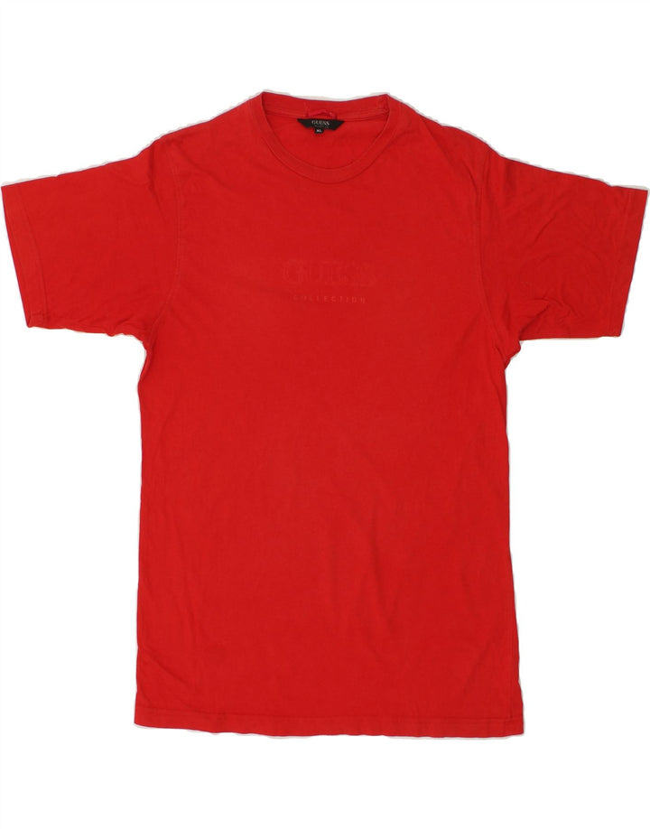 GUESS Mens Graphic T-Shirt Top XL Red Cotton Vintage Guess and Second-Hand Guess from Messina Hembry 