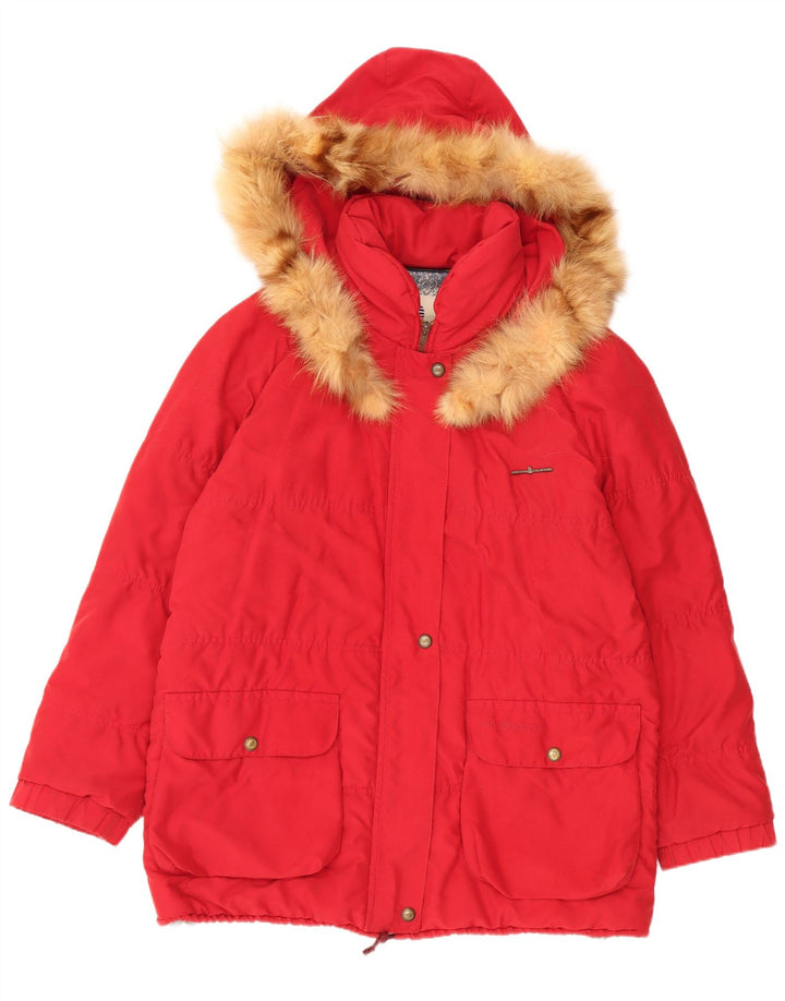 Marina Yachting Womens Hooded Oversized Padded Coat UK 12 Medium Red