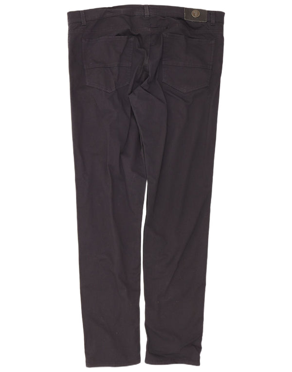 Trussardi Mens Slim Casual Trousers W42 L35 Black Cotton