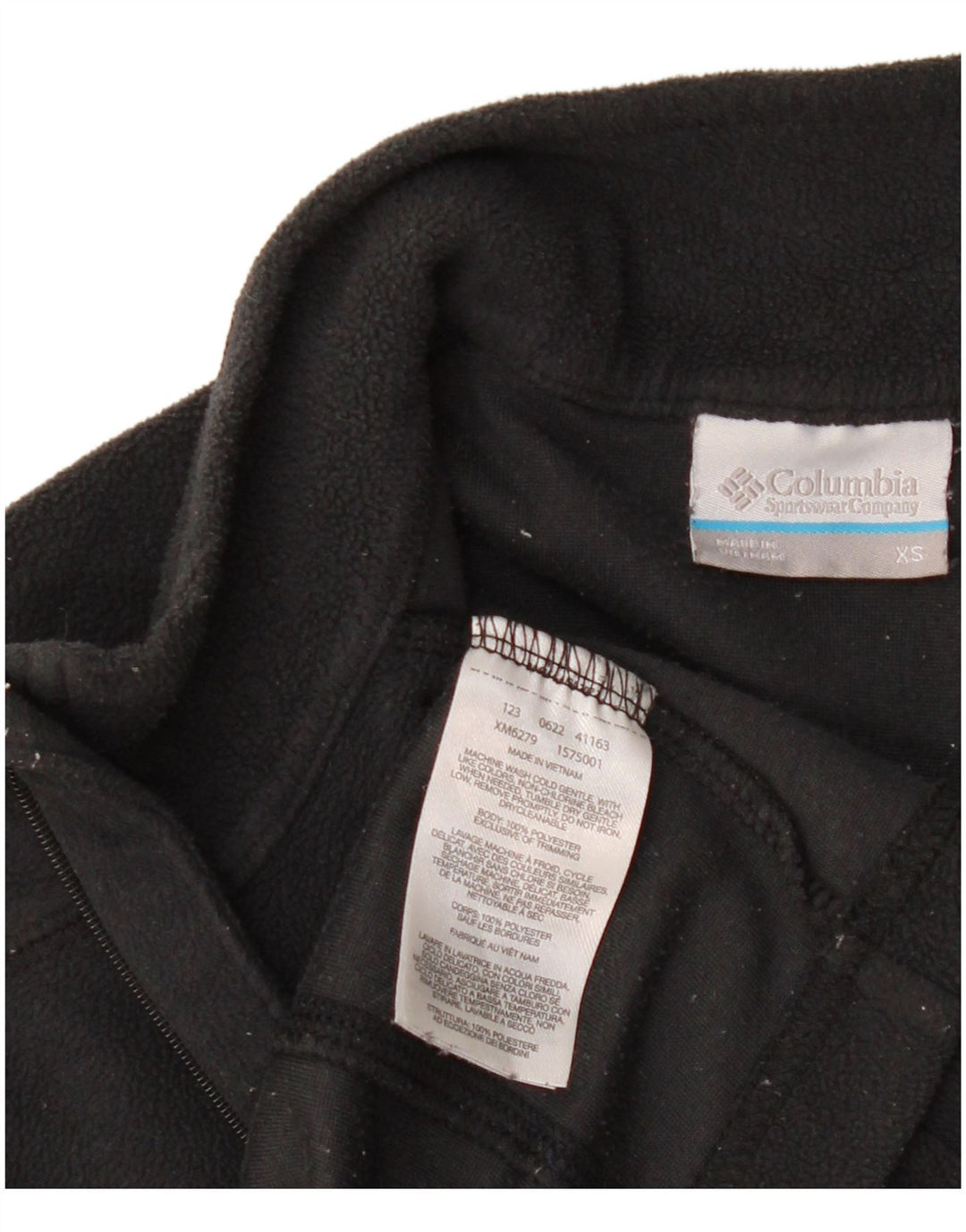 Columbia Mens Zip Neck Fleece Jumper XS Black Polyester