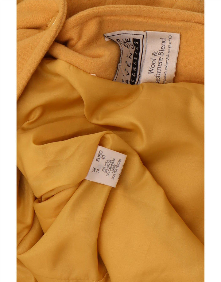 First Avenue Womens 1 Button Blazer Jacket UK 14 Medium Yellow Wool