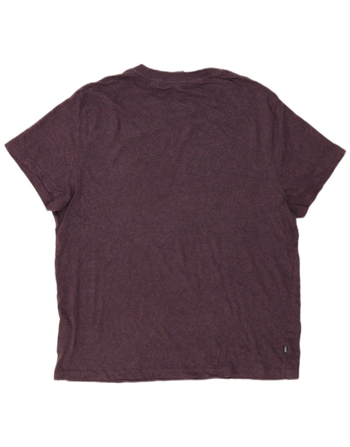 Superdry Mens T-Shirt Top 3XL Purple Cotton