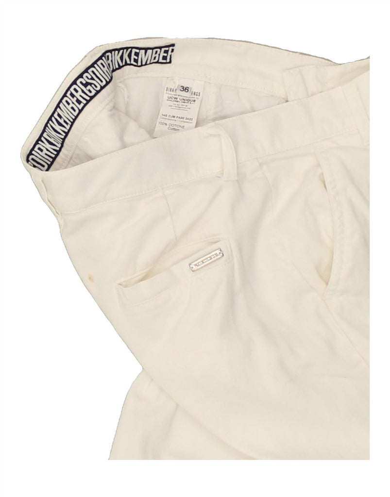 DIRK BIKKEMBERGS Womens Slim Chino Trousers IT 36 XS W25 L28  White Cotton | Vintage Dirk Bikkembergs | Thrift | Second-Hand Dirk Bikkembergs | Used Clothing | Messina Hembry 