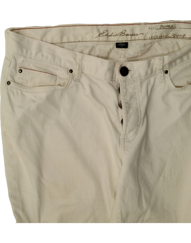 EDDIE BAUER Womens Boyfriend Cropped Jeans US 14 XL W38 L25 White Vintage Eddie Bauer and Second-Hand Eddie Bauer from Messina Hembry 