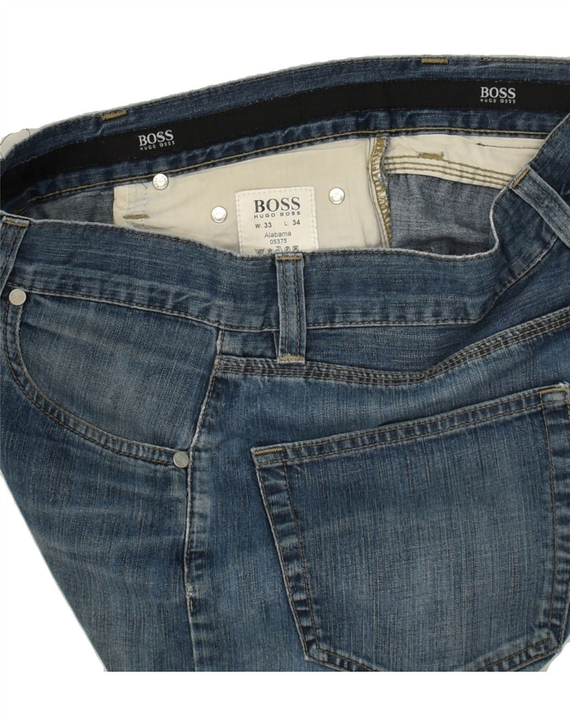 HUGO BOSS Mens Alabama Straight Jeans W33 L34 Navy Blue Cotton | Vintage Hugo Boss | Thrift | Second-Hand Hugo Boss | Used Clothing | Messina Hembry 