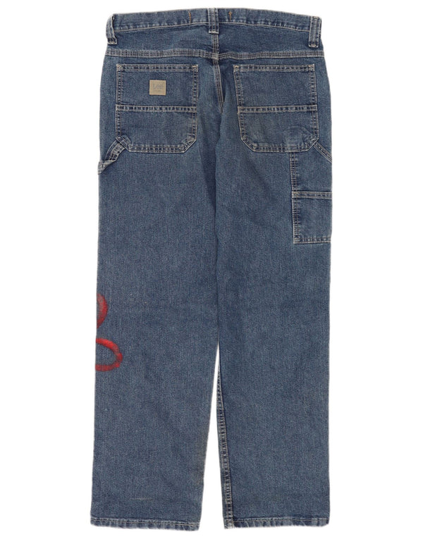 Lee Womens Cargo Straight Jeans W32 L30 Blue Floral Cotton