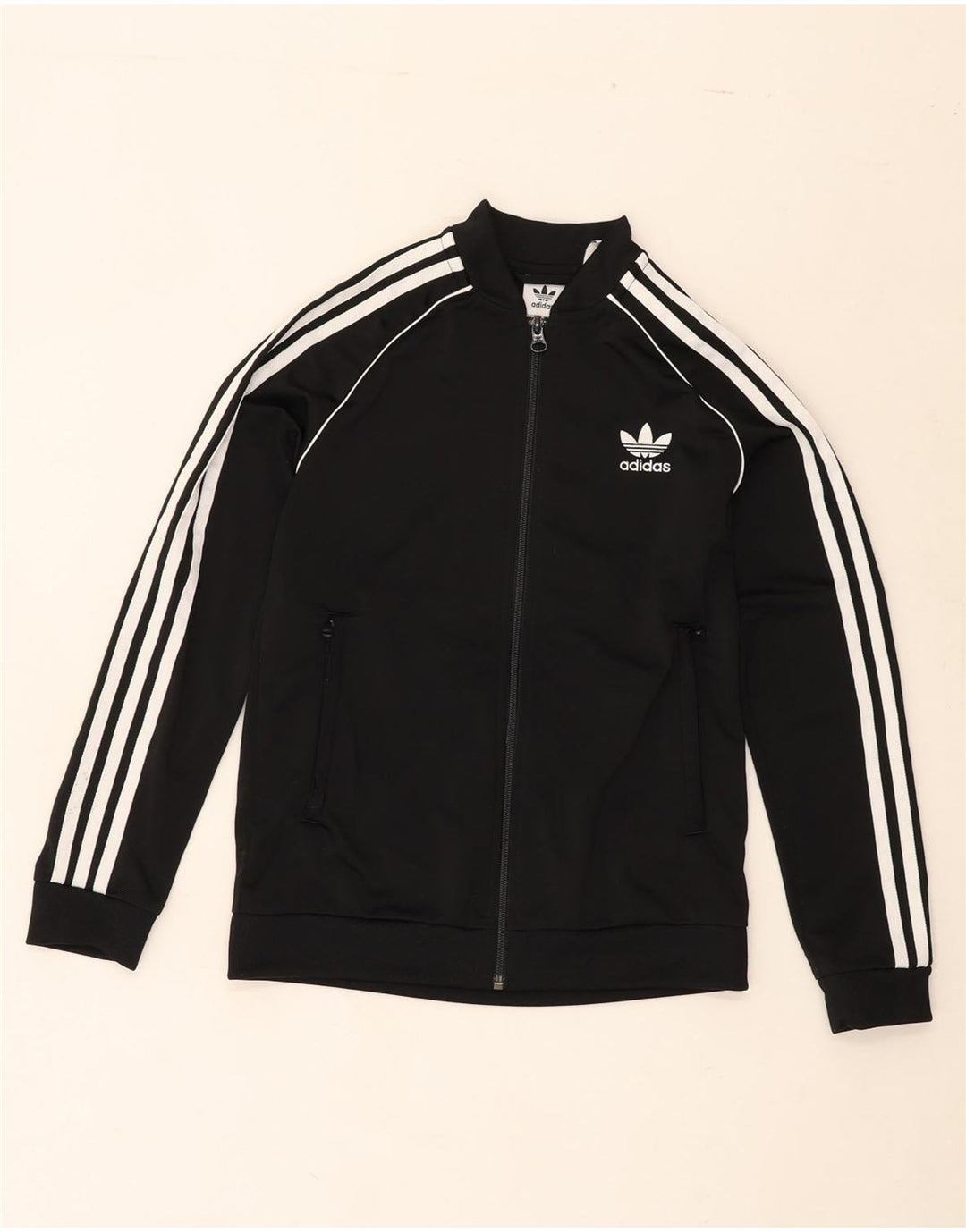 ADIDAS Boys Tracksuit Top Jacket 11-12 Years Black Polyester Vintage Adidas and Second-Hand Adidas from Messina Hembry 