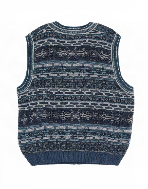 Marcazzani Mens Cardigan Sweater IT 50 Medium Multicoloured Fair Isle
