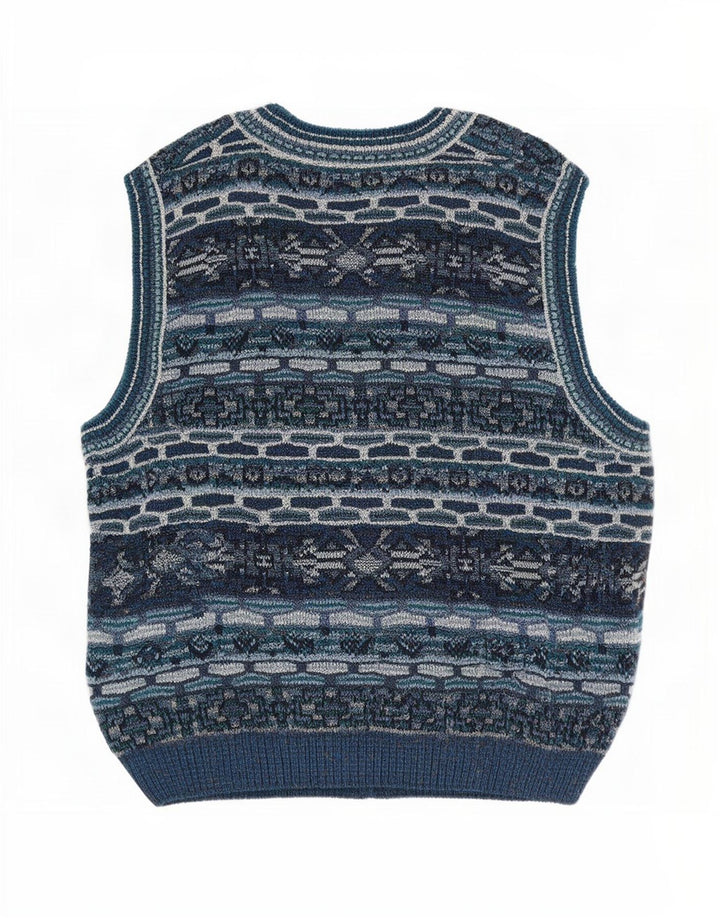 Marcazzani Mens Cardigan Sweater IT 50 Medium Multicoloured Fair Isle
