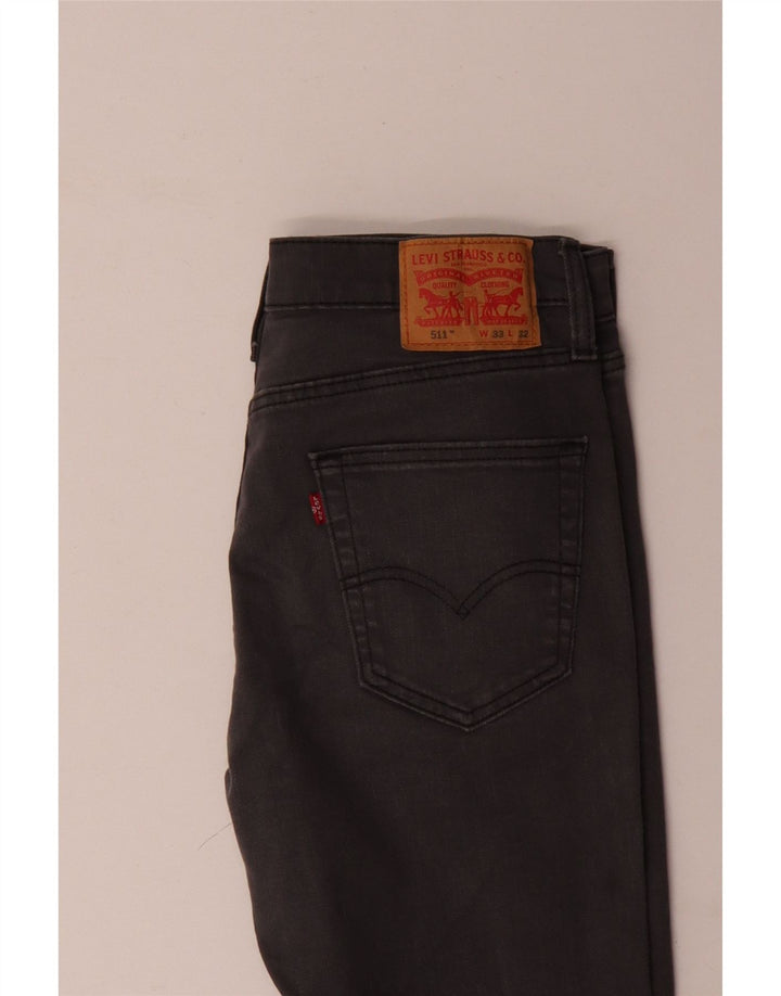 Levi's Mens 511 Slim Jeans W33 L32 Grey Cotton
