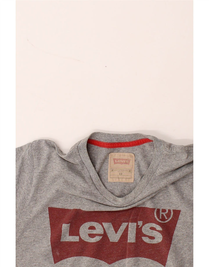 LEVI'S Boys Graphic T-Shirt Top 11-12 Years Grey Cotton Vintage Levi's and Second-Hand Levi's from Messina Hembry 