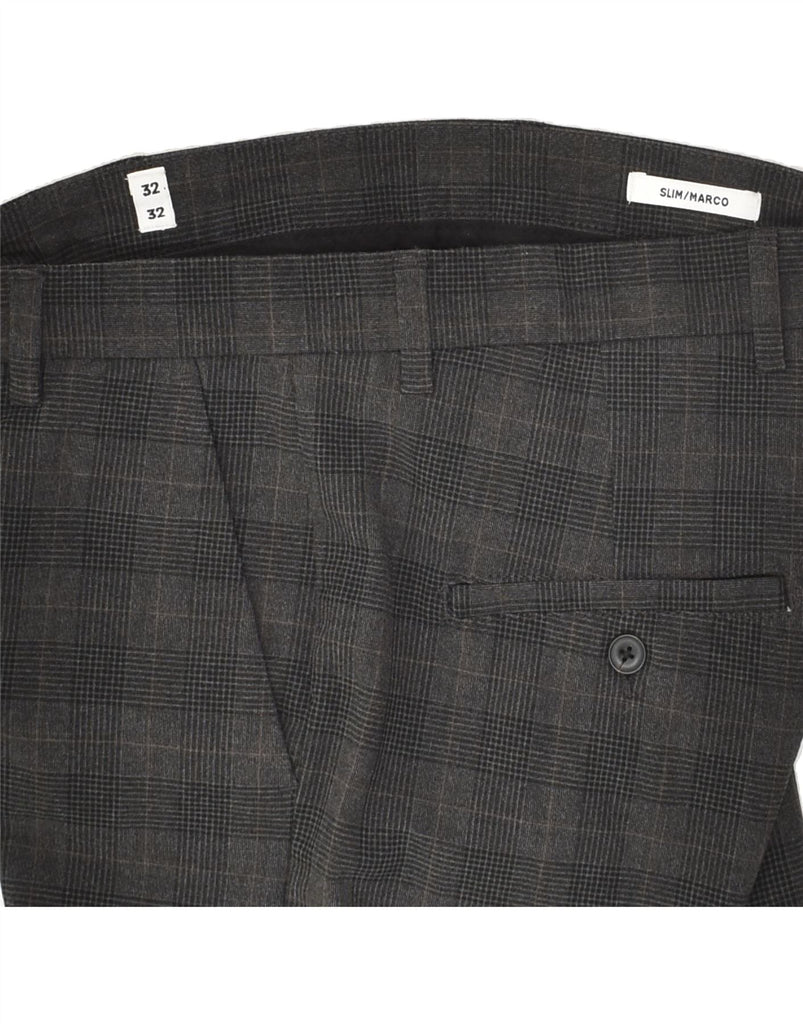 JACK & JONES Mens Marco Slim Suit Trousers W32 L32 Grey Houndstooth | Vintage Jack & Jones | Thrift | Second-Hand Jack & Jones | Used Clothing | Messina Hembry 