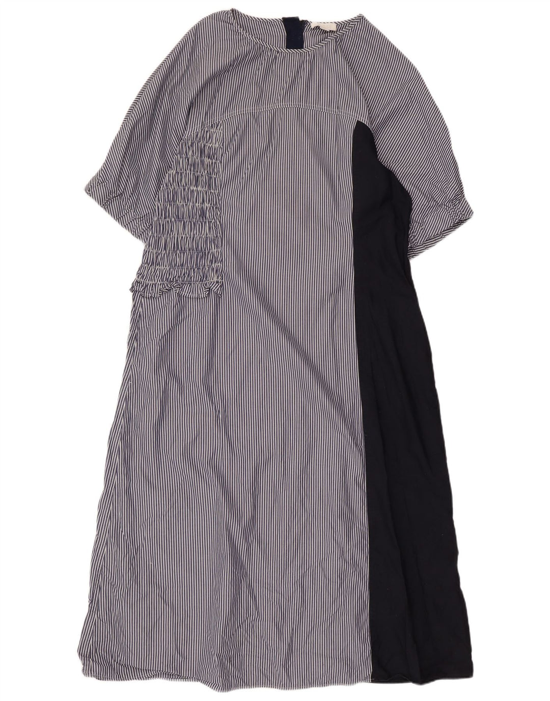 COS Womens Maxi Dress EU 44 XL Navy Blue Pinstripe Cotton