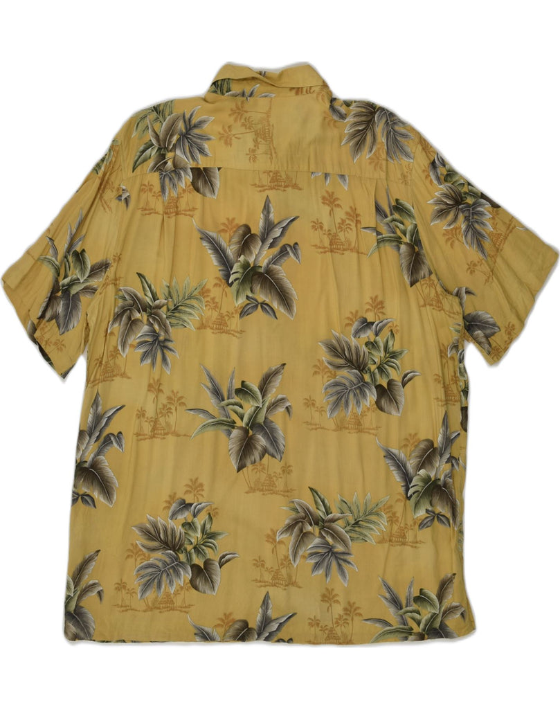 CROFT & BARROW Mens Tall Shirt XL Yellow Floral Rayon | Vintage Croft & Barrow | Thrift | Second-Hand Croft & Barrow | Used Clothing | Messina Hembry 