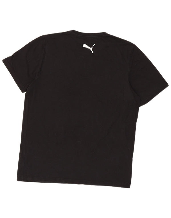 Puma Mens T-Shirt Top Large Black Cotton