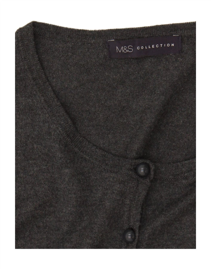MARKS & SPENCER Womens Cardigan Sweater UK 12 Medium Grey Vintage Marks & Spencer and Second-Hand Marks & Spencer from Messina Hembry 