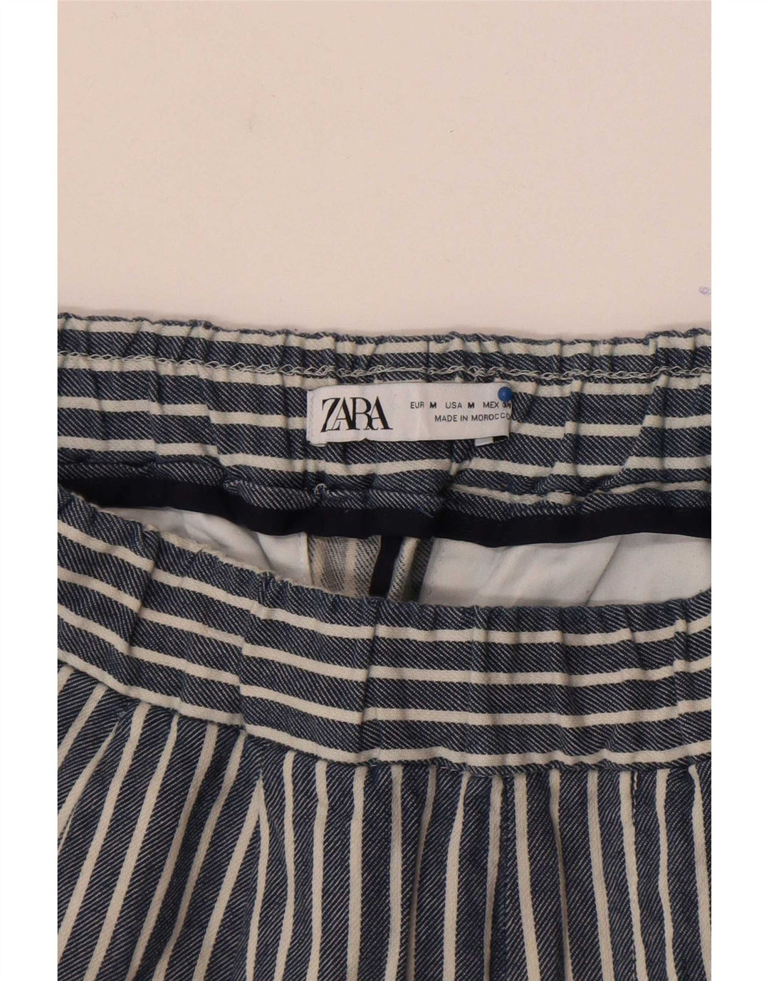 Zara Mens Sport Shorts Medium Navy Blue Striped