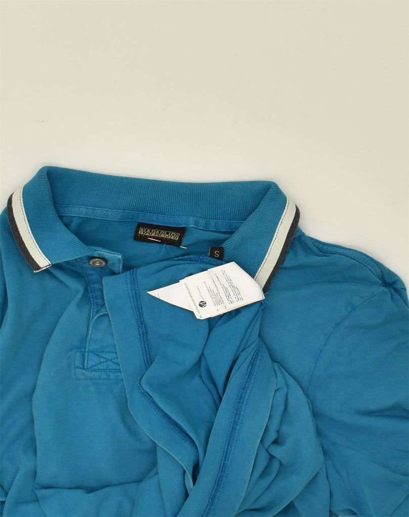 NAPAPIJRI Mens Polo Shirt Small Blue Cotton | Vintage Napapijri | Thrift | Second-Hand Napapijri | Used Clothing | Messina Hembry 