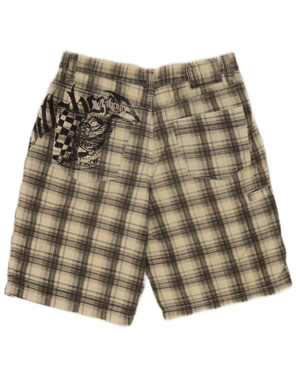 Billabong Mens Graphic Casual Shorts W32 Medium Beige Check Cotton