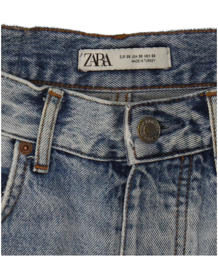 ZARA Mens Distressed Denim Shorts EU 38 Small W30  Blue Cotton