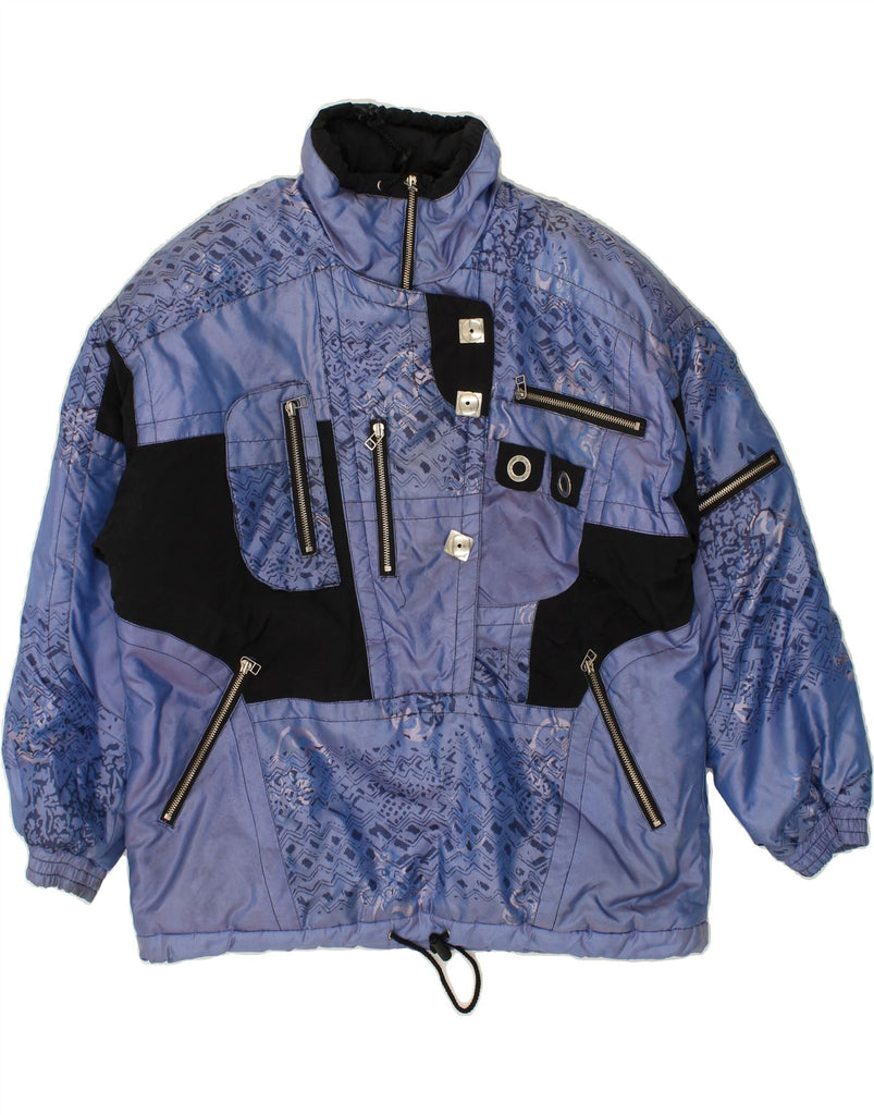 PROLINE Womens Oversized Anorak Jacket EU 40 Medium Blue Patchwork Nylon | Vintage Proline | Thrift | Second-Hand Proline | Used Clothing | Messina Hembry 