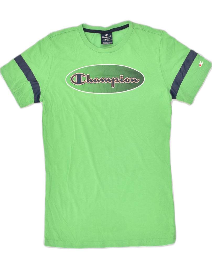 CHAMPION Boys Graphic T-Shirt Top 13-14 Years XL Green | Vintage Champion | Thrift | Second-Hand Champion | Used Clothing | Messina Hembry 