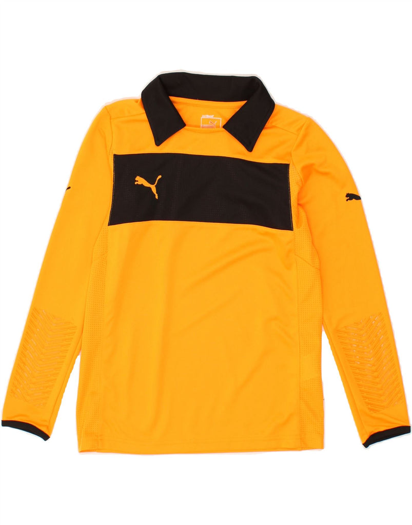 PUMA Boys Long Sleeve Polo Shirt 9-10 Years Yellow Polyester | Vintage Puma | Thrift | Second-Hand Puma | Used Clothing | Messina Hembry 