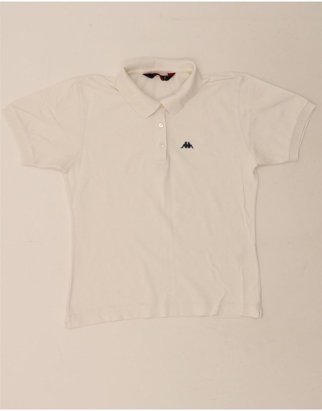 KAPPA Womens Polo Shirt UK 14 Large White Cotton Vintage Kappa and Second-Hand Kappa from Messina Hembry 