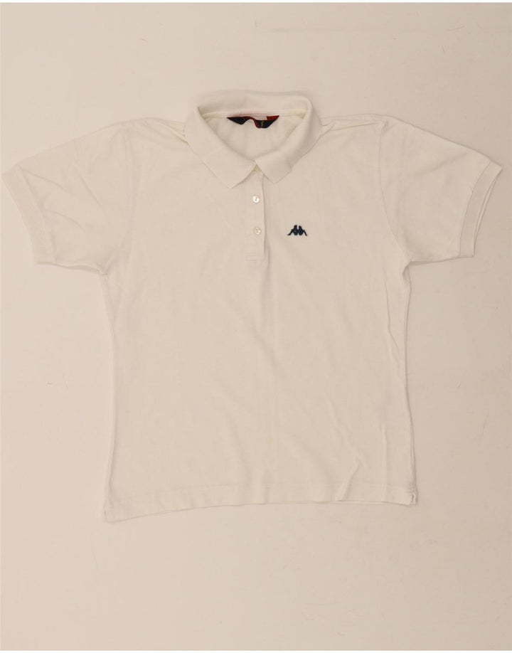 KAPPA Womens Polo Shirt UK 14 Large White Cotton Vintage Kappa and Second-Hand Kappa from Messina Hembry 