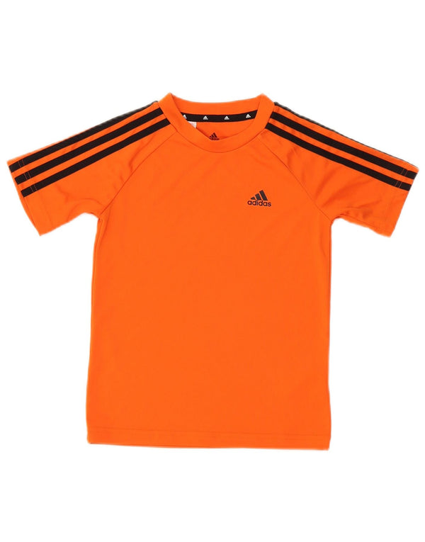Adidas Boys Aeroready T-Shirt Top 7-8 Years Orange Polyester