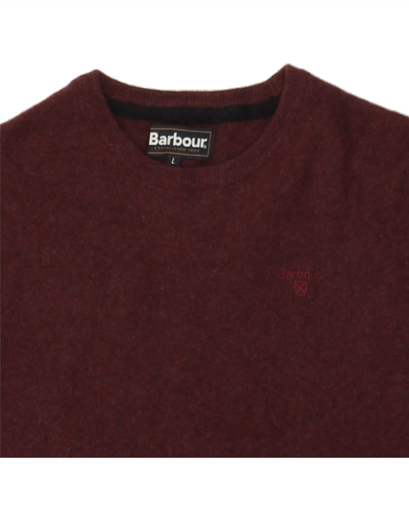 BARBOUR Womens Crew Neck Jumper Sweater UK 16 Large Maroon Wool | Vintage Barbour | Thrift | Second-Hand Barbour | Used Clothing | Messina Hembry 