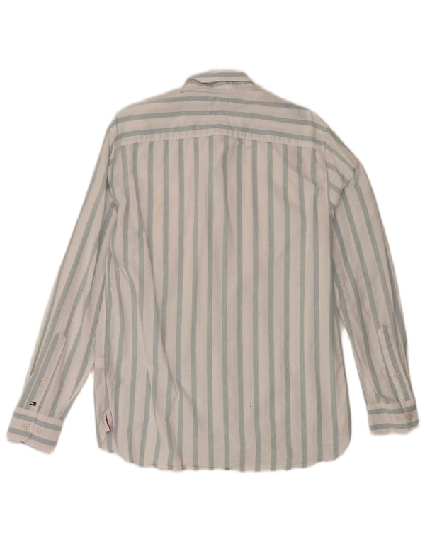 Tommy Hilfiger Mens Regular Fit Shirt Medium White Striped Cotton