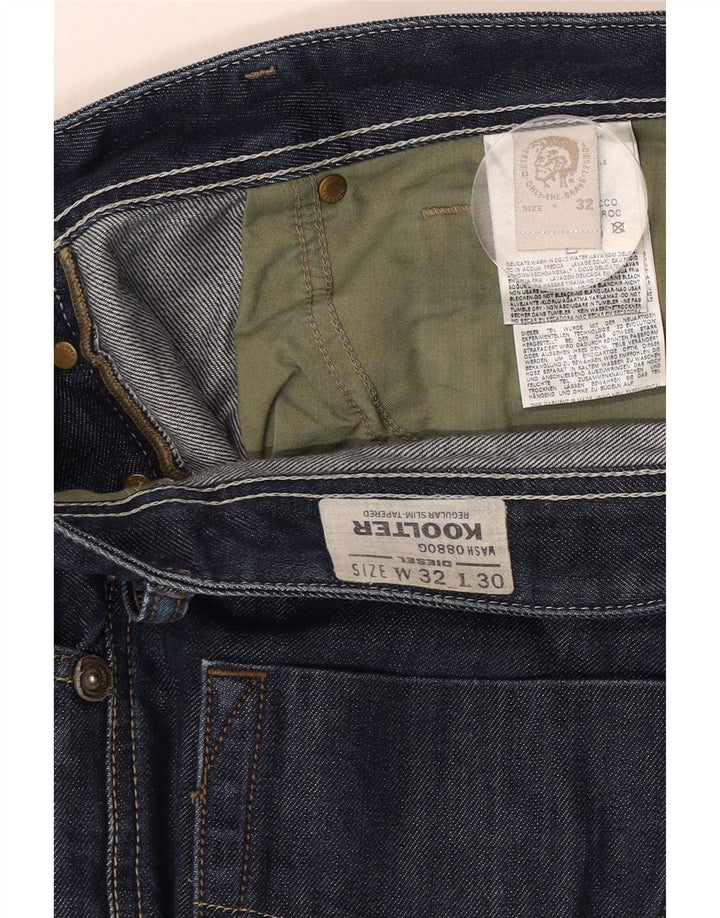 Diesel Mens Koolter Regular Slim Tapered Jeans 32 L30 Navy Blue Cotton
