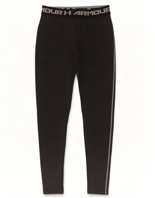 Under Armour Boys Cold Gear Leggings 11-12 Years Large Black Colourblock