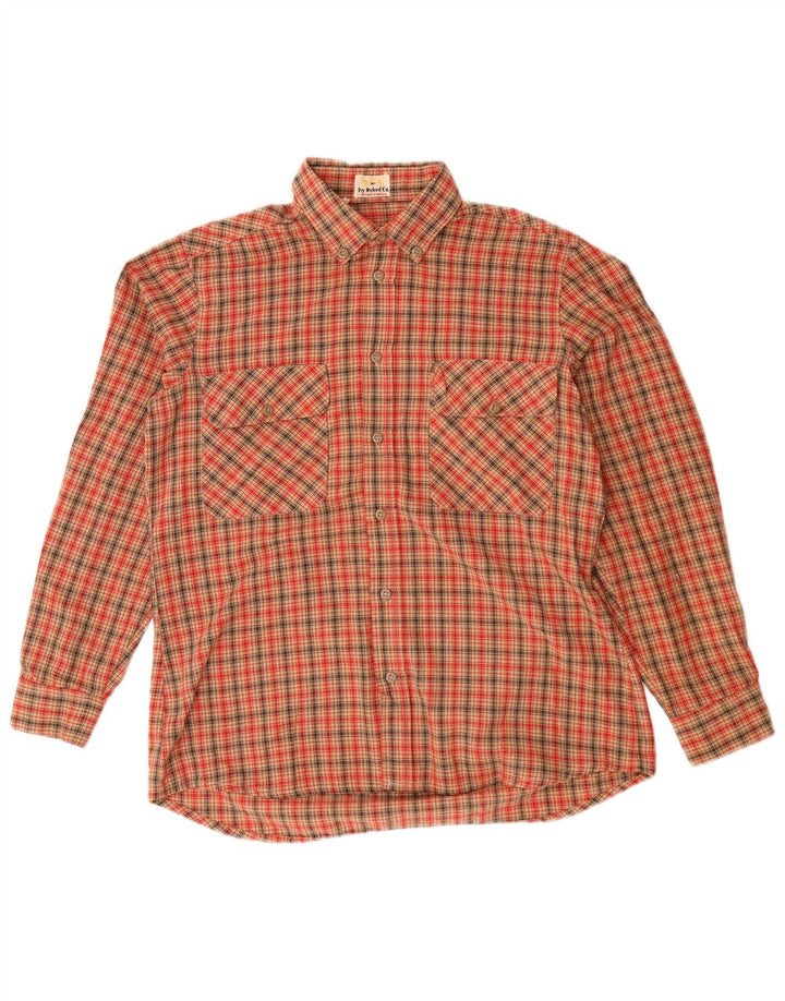 Ivy Oxford Mens Flannel Shirt Medium Red Check