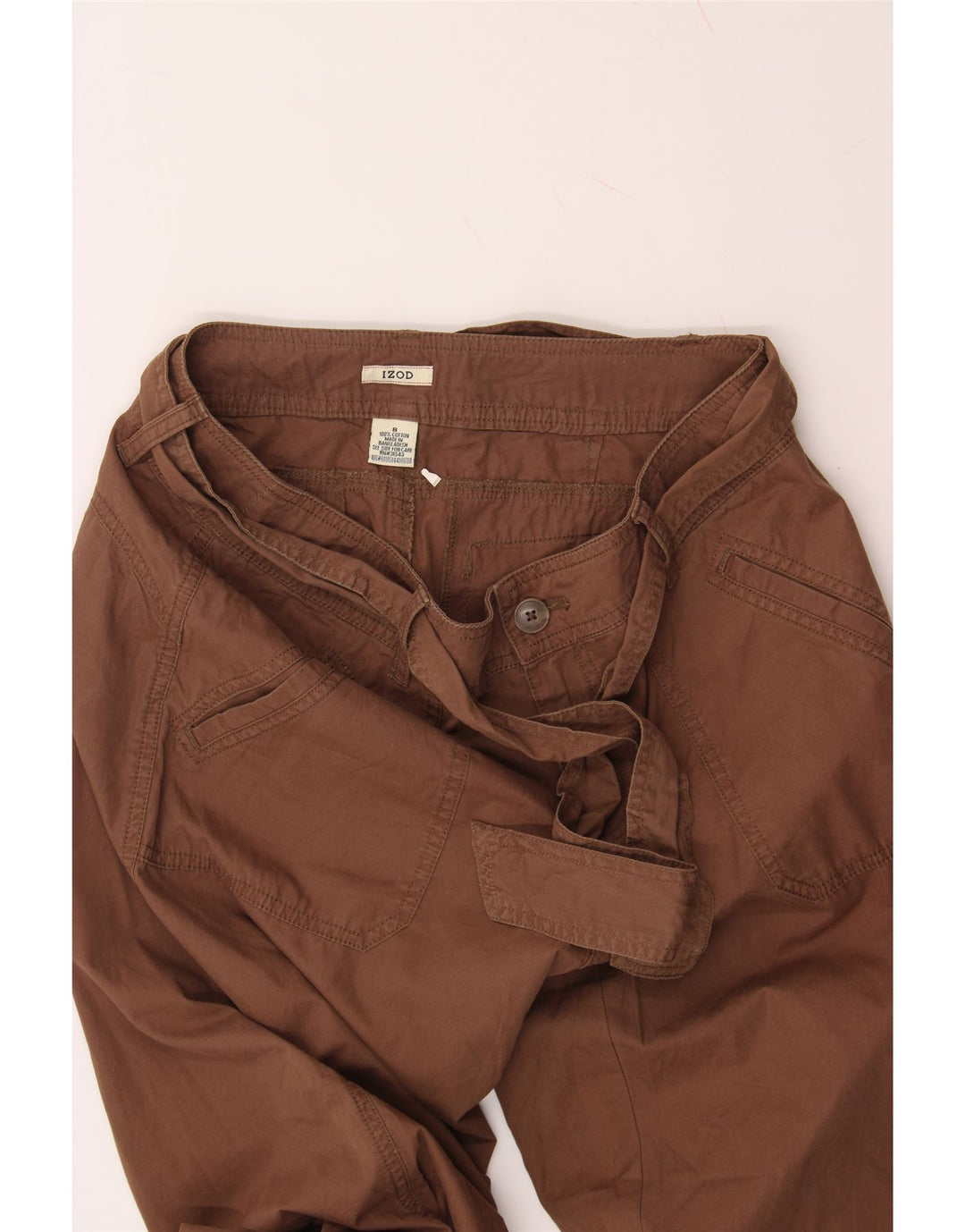 IZOD Womens Capri Trousers US 8 Medium W32 L21 Brown Cotton Vintage Izod and Second-Hand Izod from Messina Hembry 