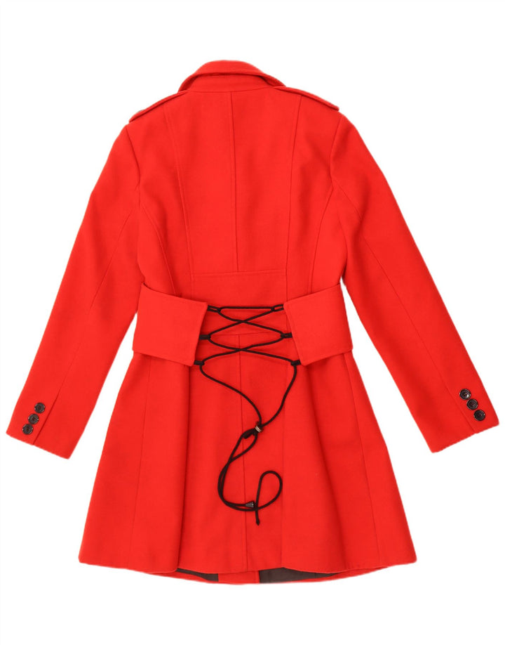 De la Creme Womens Overcoat UK 12 Medium Red Polyester
