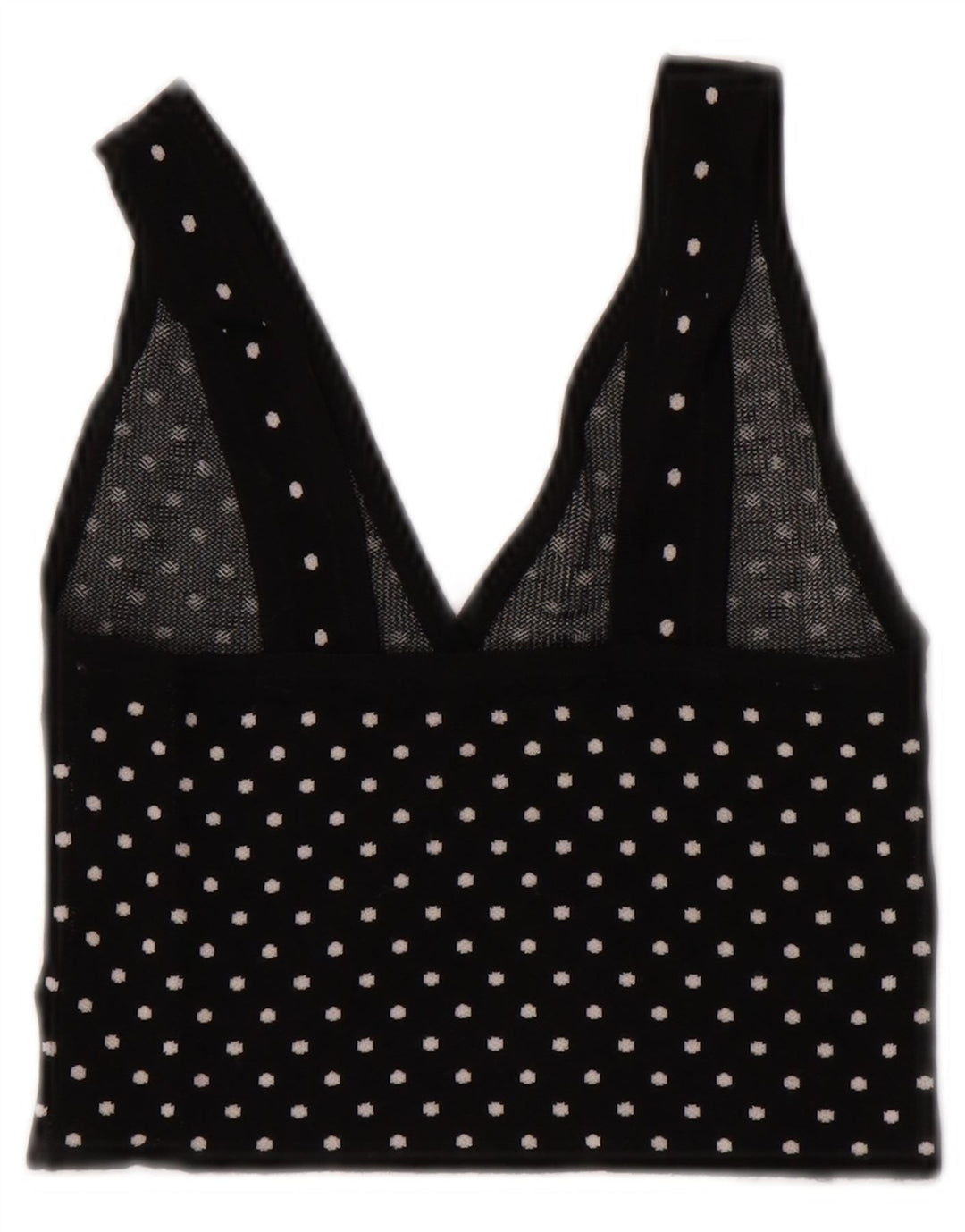 Zara Womens Sleeveless Crop Top UK 8 Small Black Spotted Viscose