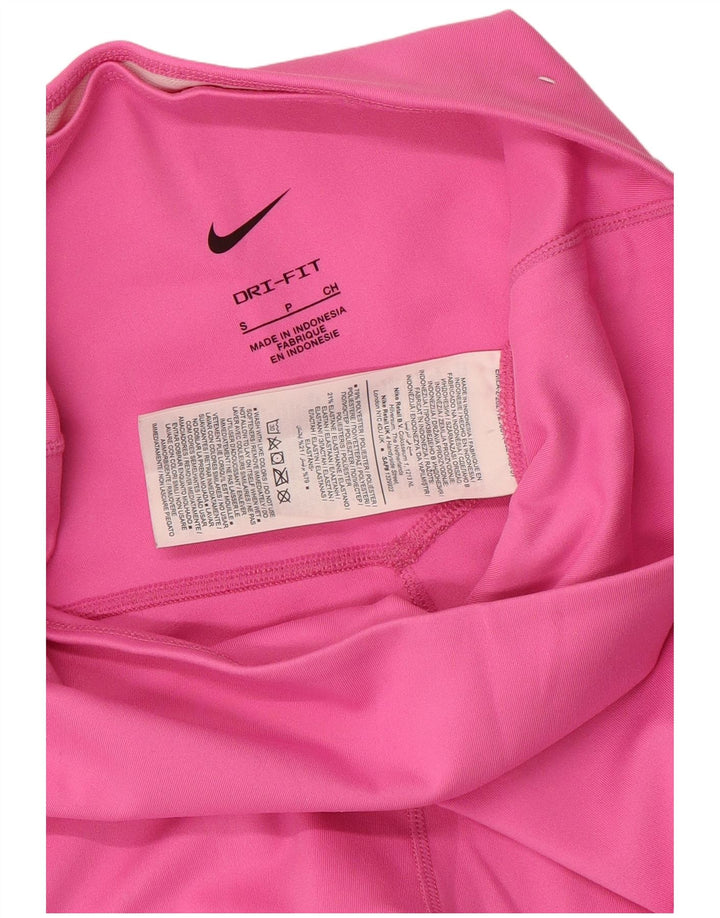 Nike Womens Dri Fit Sport Shorts UK 8 Small Pink Polyester