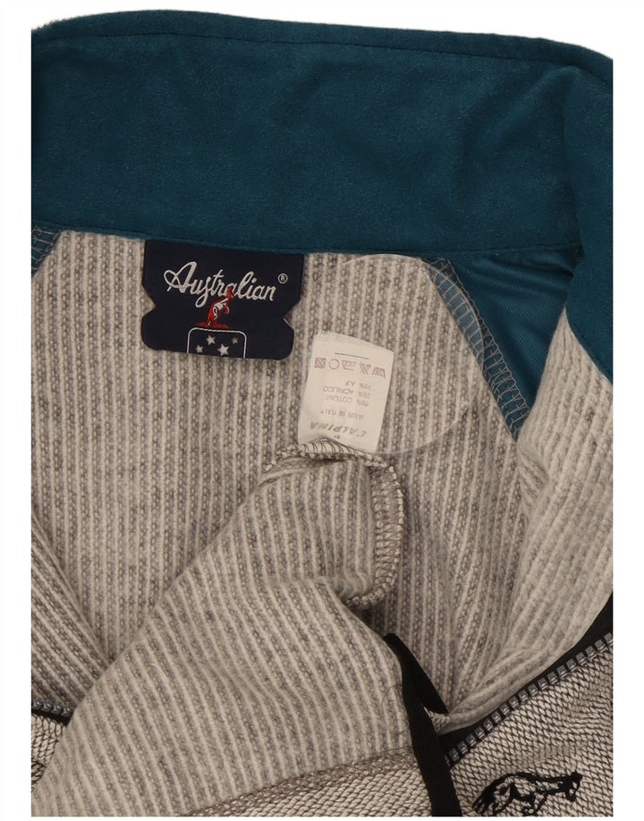 AUSTRALIAN L'ALPINA Mens Tracksuit Top Jacket IT 46 Small Grey Colourblock