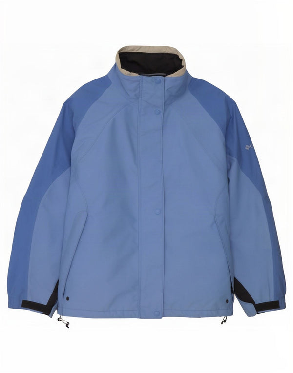 Columbia Womens Interchange Rain Jacket UK 16 Large Blue Colourblock Nylon