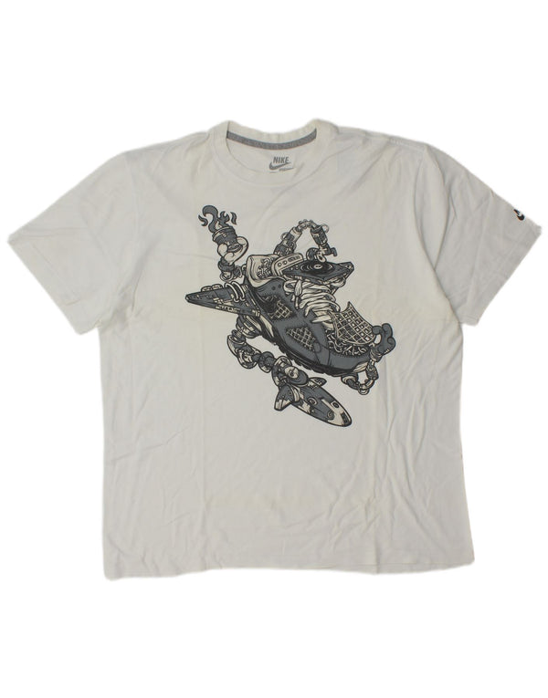 Nike Mens Standard Fit Graphic T-Shirt Top XL White Cotton