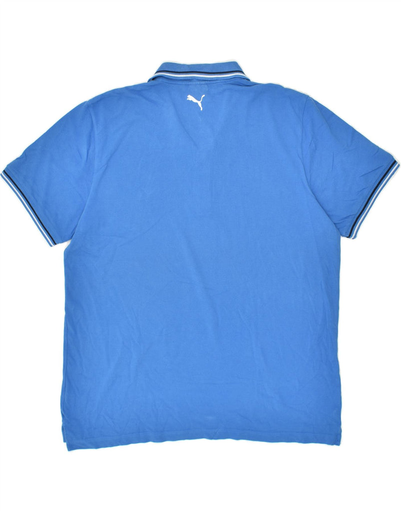 PUMA Mens Polo Shirt XL Blue Cotton | Vintage Puma | Thrift | Second-Hand Puma | Used Clothing | Messina Hembry 