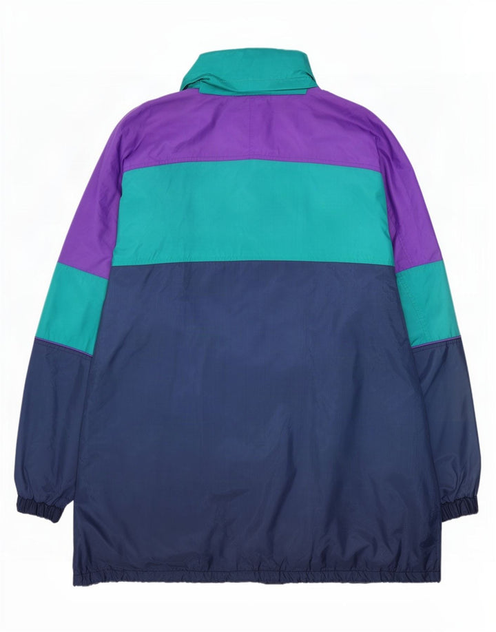 Master Mens Hooded Tracksuit Top Jacket XL Blue Colourblock Nylon
