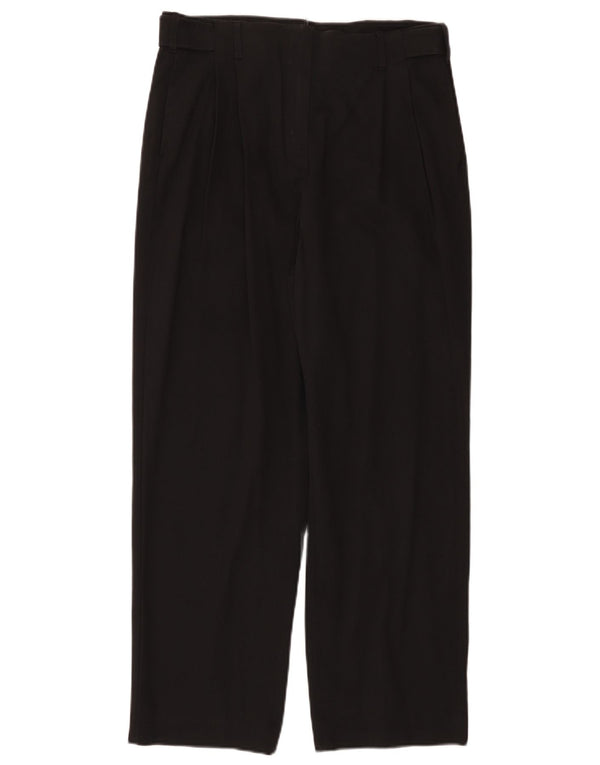 Massimo Dutti Womens High Waist Suit Trousers EU 40 Medium W30 L28 Black